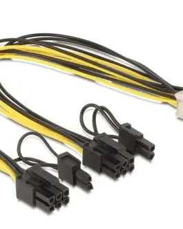 Alternative view of Кабел DeLock PCI Express power 6 pin женско > 2 x 8 pin мъжко, 30 cm