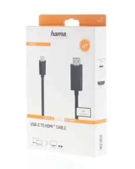 Alternative view of Кабел HAMA 200718, USB-C мъжко - HDMI мъжко, Ultra-HD, 4K, 1.5 м, Черен