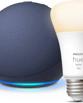 Alternative view of Преносима смарт тонколона Amazon Echo Dot 5, Гласов асистент, Alexa, Тъмносиня