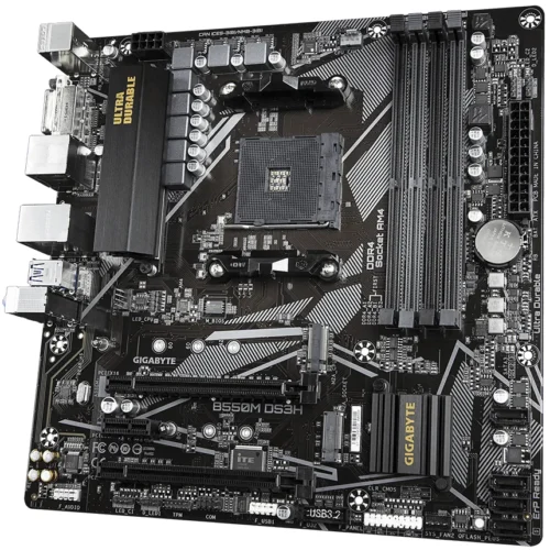 Alternative view of Дънна платка GIGABYTE B550M DS3H, Socket AM4, 4 x DDR4