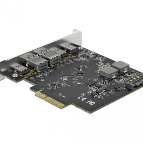 Alternative view of Контролер Delock PCI Express Card x4 -> 3 x USB-C + 2x USB-A 10Gbps