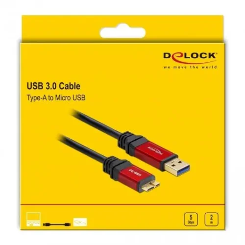 Кабел Delock USB-A мъжко – USB Micro-B мъжко