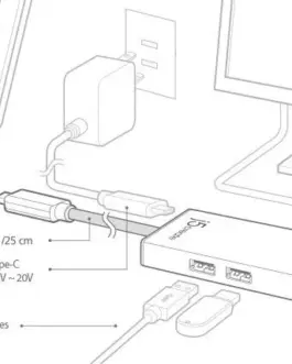 Alternative view of Мултипортов USB-C адаптер j5Create JCA374, HDMI, Ethernet, USB 3.0 хъб, PD 2.0