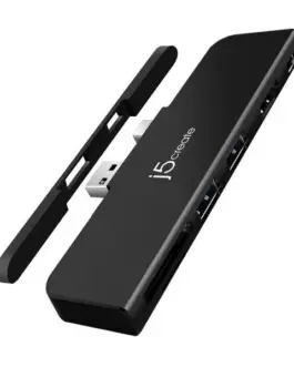 Докинг станция j5create JDD320B за MS Surface Pro 4/5/6 USB-A Mini DP Черна