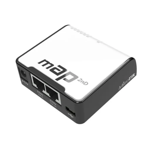 Alternative view of Access Point MikroTik RBmAP2nD, Dual-Chain 2.4GHz micro AP, 650MHz CPU, 64MB RAM, 2xEthernet, PoE out