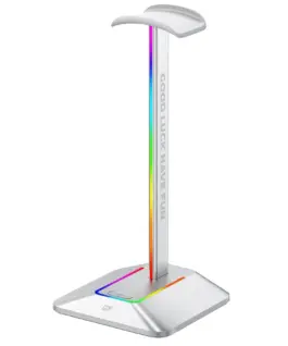 Поставка за слушалки FragON 2U RGB - Бял