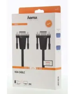 Alternative view of Кабел за монитор HAMA 200707, VGA мъжко - VGA мъжко, 1.50 м, Екраниран, Черен