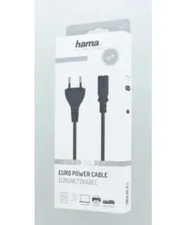 Alternative view of Захранващ кабел HAMA 200732, Euro-plug, 2pin(IEC C7) женско, 1.5 m, Черен