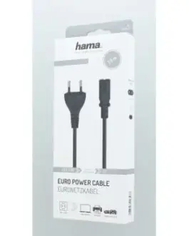 Alternative view of Захранващ кабел HAMA 200732, Euro-plug, 2pin(IEC C7) женско, 1.5 m, Черен