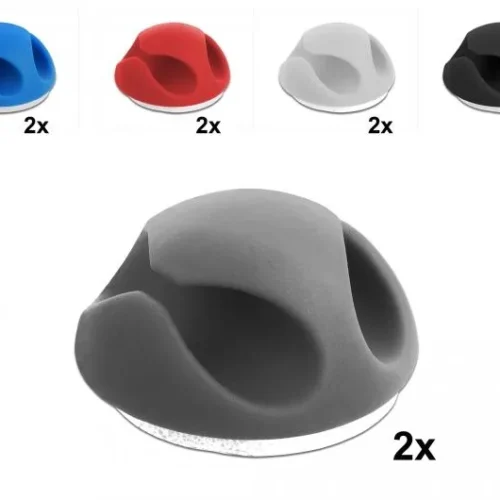 Alternative view of Комплект държачи за кабели DeLock 18296, 10 броя, 2 канала, Различни цветове