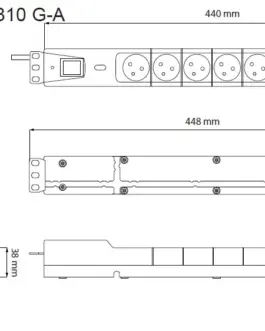 Alternative view of Lestar Listwa przeciwprzepięciowa LXARM 810, 3L, PDU, 5,0m, черна