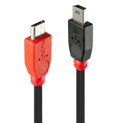Alternative view of КАБЕЛ USB LINDY - mini USB-B to micro USB-B - 2,0 m - Black - PN 31719