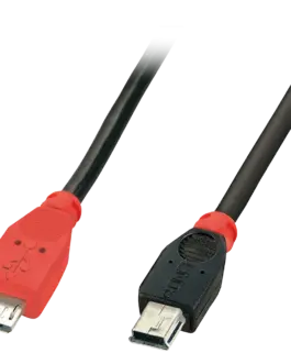 КАБЕЛ USB LINDY - mini USB-B to micro USB-B - 20 m - Black - PN 31719