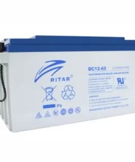 Оловна AGM Deep cycle  батерия RITAR (DC12-65) 12V 65Ah 350 / 167 /182 mm  F5/M8 / F11/M6 За соларни