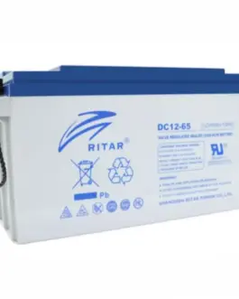 Оловна AGM Deep cycle  батерия RITAR (DC12-65) 12V 65Ah 350 / 167 /182 mm  F5/M8 / F11/M6 За соларни