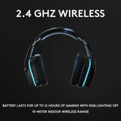 Alternative view of Геймърски слушалки Logitech,  G935 7.1 Wireless 7.1 Surround Lightsync, Безжични, Черни