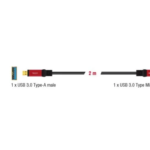 Кабел Delock USB-A мъжко – USB Micro-B мъжко
