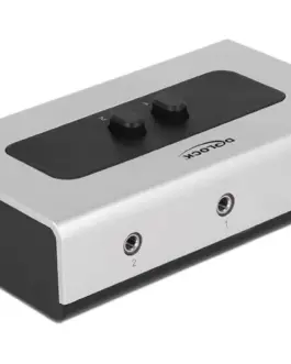 Превключвател Delock Ръчен 3 x 3.5 mm Jack Черен/Сив