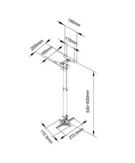 Alternative view of Стойка за проектор ESTILLO C718, За таван, С удължително рамо, Бяла