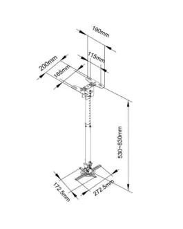 Alternative view of Стойка за проектор ESTILLO C718, За таван, С удължително рамо, Бяла