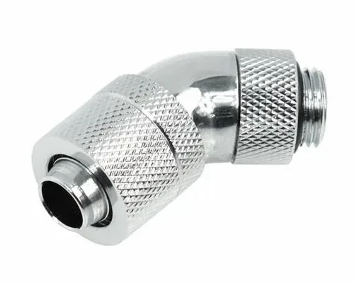 Компресионен фитинг Alphacool HF 13/10 - G1/4 45° Въртящ се Хром