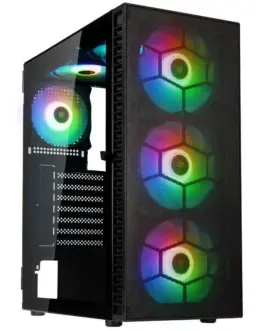 Кутия за компютър Kolink Observatory HF Mesh ARGB TG Mid-Tower Черна