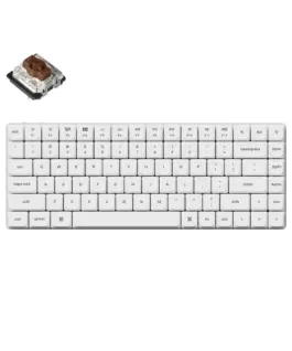 Геймърска механична клавиатура Keychron K3 Pro White QMK/VIA - Brown