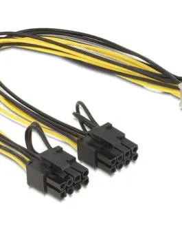 Кабел DeLock PCI Express power 6 pin женско > 2 x 8 pin мъжко 30 cm