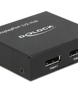 Сплитер DeLock DisplayPort 1.2 Splitter 1 x DisplayPort in - 2 x DisplayPort out 4K