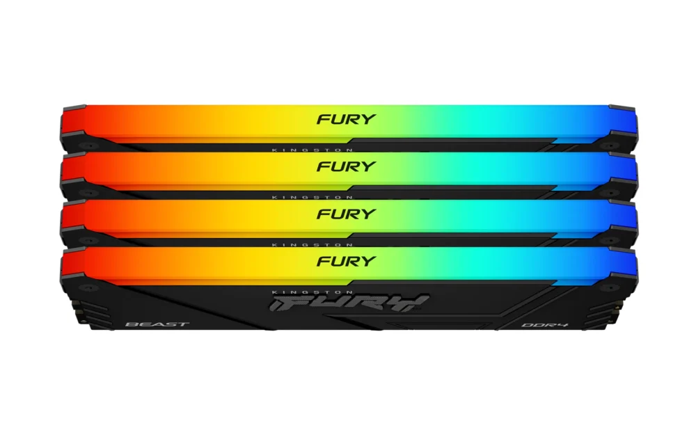 Памет за компютър Kingston FURY Beast Black RGB 64GB(4x16GB) DDR4 3200MHz CL16