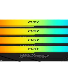Памет за компютър Kingston FURY Beast Black RGB 64GB(4x16GB) DDR4 3200MHz CL16
