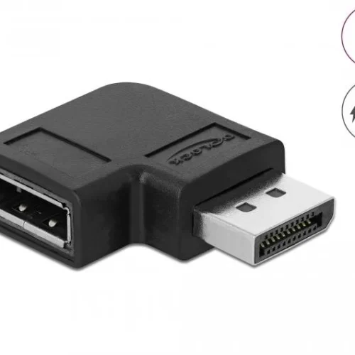 Alternative view of Адаптер Delock, DisplayPort мъжко - DisplayPort женско, 90°, 8K 60 Hz