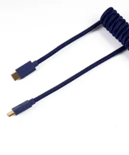 Alternative view of Кабел за клавиатура Keychron Coiled Aviator Custom USB Cable, USB-C - USB-C, Син