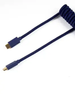 Alternative view of Кабел за клавиатура Keychron Coiled Aviator Custom USB Cable, USB-C - USB-C, Син