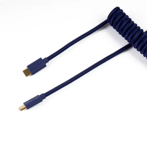 Alternative view of Кабел за клавиатура Keychron Coiled Aviator Custom USB Cable, USB-C - USB-C, Син