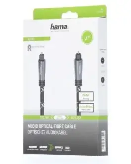Alternative view of Оптичен аудио кабел HAMA ODT plug (Toslink), Метални накрайници, 1.5 м, Черен