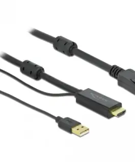 Alternative view of Кабел Delock HDMI мъжко - DisplayPort USB мъжко, 4K 30 Hz, 2 м, Черен