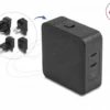 Delock Зарядно устройство GaN 2 x USB-C PD 65 W адаптер за EU / US /