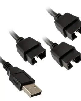 Alternative view of USB Хъб Lian Li PW-U2TPAB USB 2.0 1-към-3 Hub - Черно