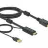 Кабел Delock HDMI мъжко - DisplayPort USB мъжко 4K 30 Hz 2 м Черен