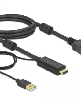 Кабел Delock HDMI мъжко - DisplayPort USB мъжко 4K 30 Hz 2 м Черен
