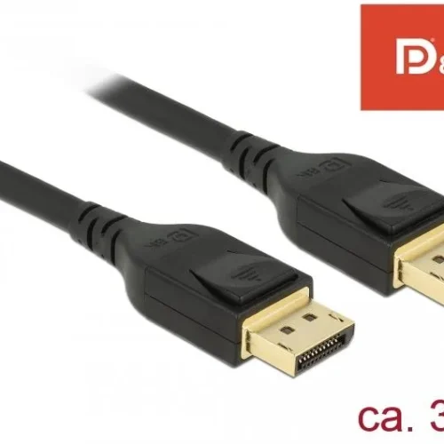 Alternative view of Кабел Delock, DisplayPort мъжко - DisplayPort мъжко, 3.0м, 8K 60 Hz, Черен