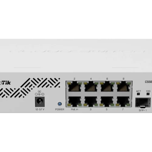 Alternative view of Суич MikroTik CSS610-8G-2S+IN, 8 x Gigabit Ethernet ports, 2 x SFP, PoE in