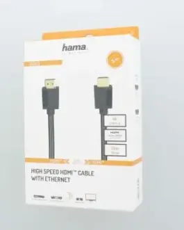 Alternative view of Кабел HAMA High-Speed, HDMI мъжко - HDMI мъжко, 4K, 18GB/s, Ethernet, 5 м, Позл. конектори, Черен