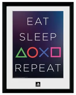 GBEYE PLAYSTATION - Framed print "Eat Sleep Repeat" (30x40)