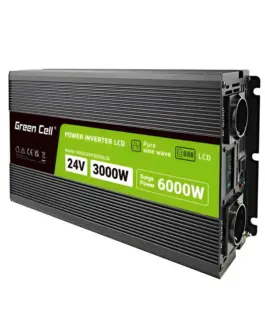 Инвертор GREEN CELL 24/220V  DC/AC 3000W/6000W чиста синусоида
