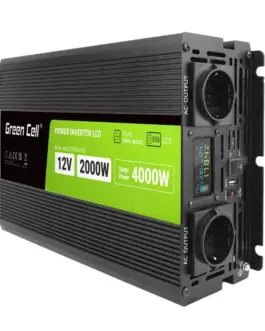 Инвертор GREEN CELL 12/220V DC/AC 2000W/4000W INVGCP2000LCD  LCD Чиста