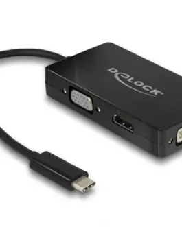 Адаптер 3 в 1 Delock 63925 USB-C мъжко - VGA DVI HDMI женско Черен