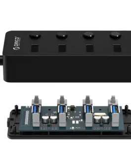 Alternative view of Orico хъб USB3.0 HUB 4 port black, 4 On/Off buttons - W9PH4-U3-BK