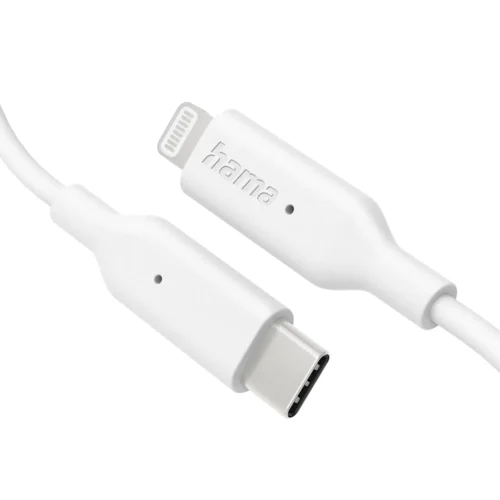 Alternative view of Кабел за зареждане/Дата HAMA, USB-C - Type-C/Lightning, 1м, бял